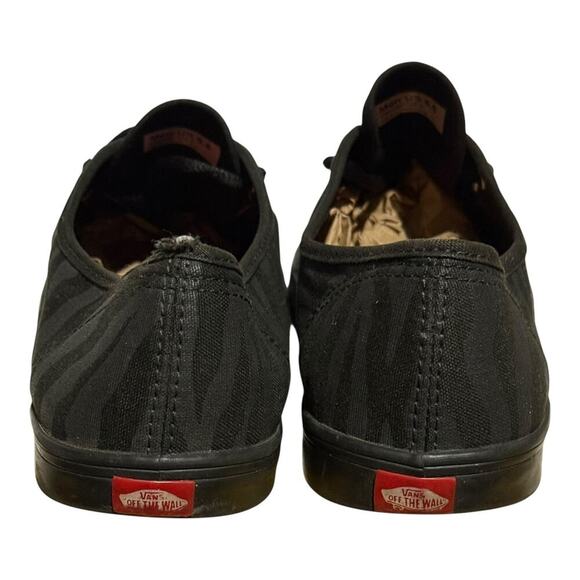Vans Authentic Zebra Stripe Black Canvas Skate Shoes Women's 8 Triple Black - Picture 5 of 8